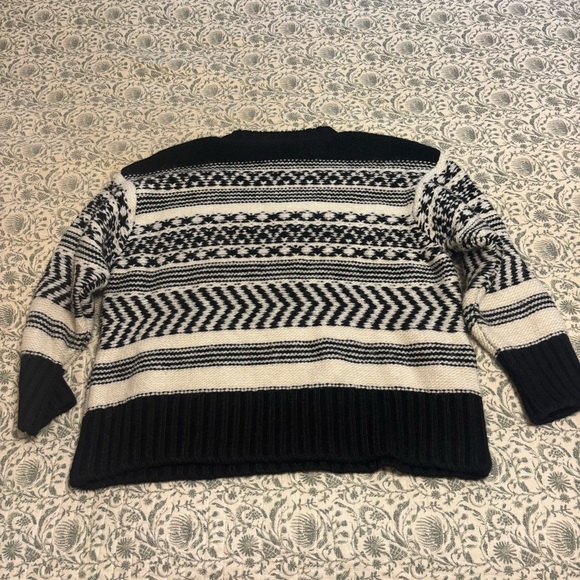 Mango Black and Cream Patterned Turtleneck Sweater - Picture 2 of 7